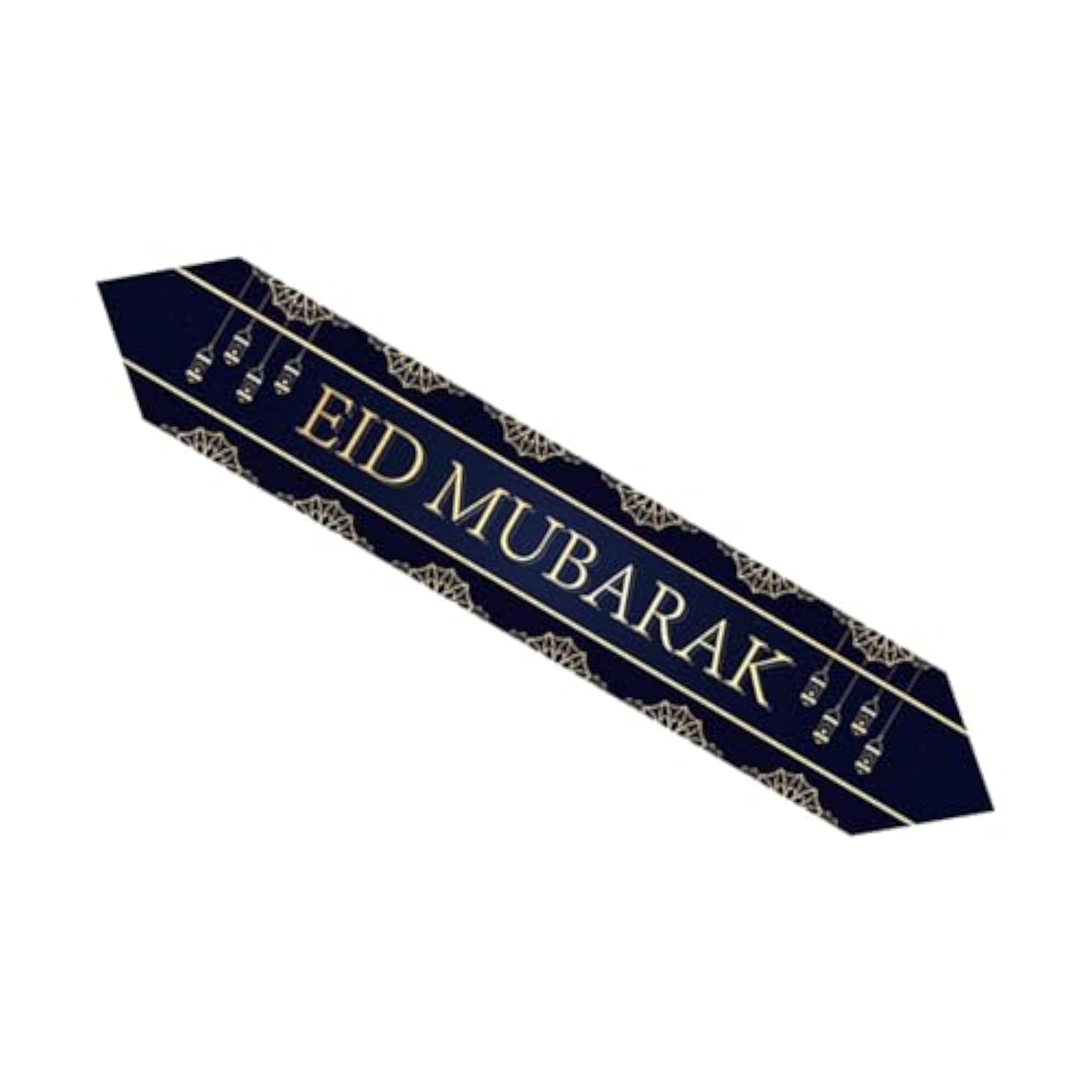 Eid Mubarak Table Runner Rustic with Gold Star Moon